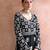 Women black modal chikankari embroidered kurta
