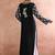 Women black modal chikankari embroidered kurta