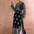 Women black modal chikankari embroidered kurta