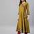 Women mustard yellow floral printed angrakha anarkali kurta with tassel tie-up
