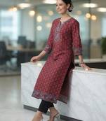 Women floral printed flared sleeves kurta