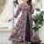Floral printed v-neck mirror work anarkali kurta