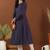 Ethnic woven design round neck panelled cotton a-line kurta