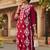 Floral embroidered round neck chikankari straight kurta