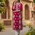 Floral embroidered round neck chikankari straight kurta