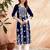 Floral embroidered round neck chikankari straight kurta