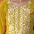 Yellow floral embroidered round neck straight kurta