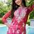 Floral embroidered chikankari georgette straigth kurta