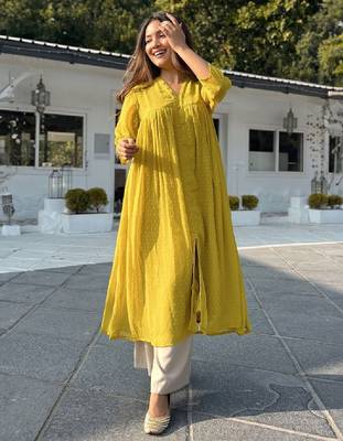 Dobby chiffon kurta 1