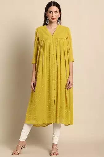 Dobby chiffon kurta