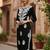 Floral embroidered notch neck chikankari straight kurta