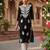 Floral embroidered notch neck chikankari straight kurta