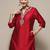 Ethnic motifs yoke design band collar straight kurta