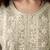 Cream-coloured ethnic motifs embroidered round neck thread work chanderi silk kurta