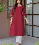 Round neck cotton straight kurta