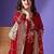 V-neck embellished pleated georgette anarkali kurta with dupatta