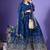 Floral embroidered v-neck mirror work georgette anarkali kurta with dupatta