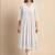 Women off white dobby chiffon self design flared kurta