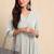 Women off white dobby chiffon self design flared kurta