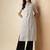 Grey striped woven design mandarin collar short sleeves cotton kurta