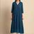Blue self design fit and flare ethnic dresses chiffon kurta