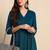 Blue self design fit and flare ethnic dresses chiffon kurta