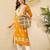 Floral embroidered round neck thread work straight kurta