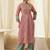 Women floral printed thread work kurta