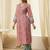 Women floral printed thread work kurta