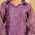 Floral printed cuff sleeves shirt collar chanderi silk straight kurta