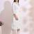 Floral embroidered v-neck thread work pure cotton straight kurta