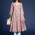Floral printed v-neck angrakha cotton anarkali kurta