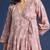 Floral printed v-neck angrakha cotton anarkali kurta