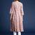 Floral printed v-neck angrakha cotton anarkali kurta