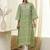 Geometric printed mnadarian collar pure cotton a-line republic day republic day kurta
