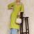Floral embroidered cotton bell sleeves round neck straight kurta