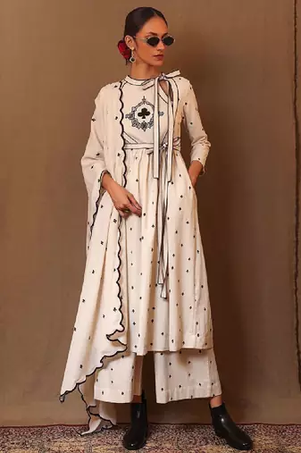 Geometric printed pure cotton straight kurta