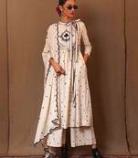 Geometric printed pure cotton straight kurta