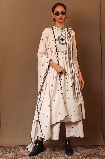 Geometric printed pure cotton straight kurta