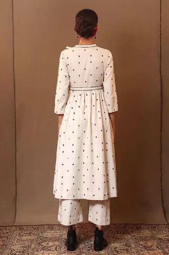 Geometric printed pure cotton straight kurta