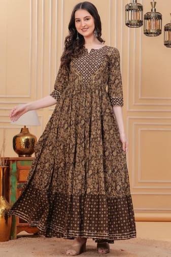Women floral printed anarkali kurta