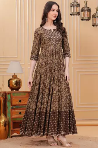 Women floral printed anarkali kurta