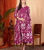 Women floral printed maternity anarkali kurta