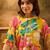 Floral printed mandarin collar a-line kurta