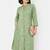 Floral printed panelled mandarin collar cotton straight kurta