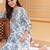 Floral printed gotta patti round neck pure cotton straight kurta