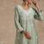 Women green chanderi chikankari embroidered kurta