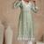 Women green chanderi chikankari embroidered kurta