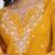 Floral printed cotton thread work v-neck a-line kurta