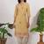 Floral embroidered thread work v-neck straight kurta